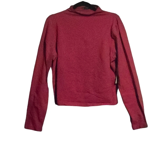 Fashion to Figure Tops - New mock neck long sleeve stretchy crop top color fuschia pink size 2=18/20.
